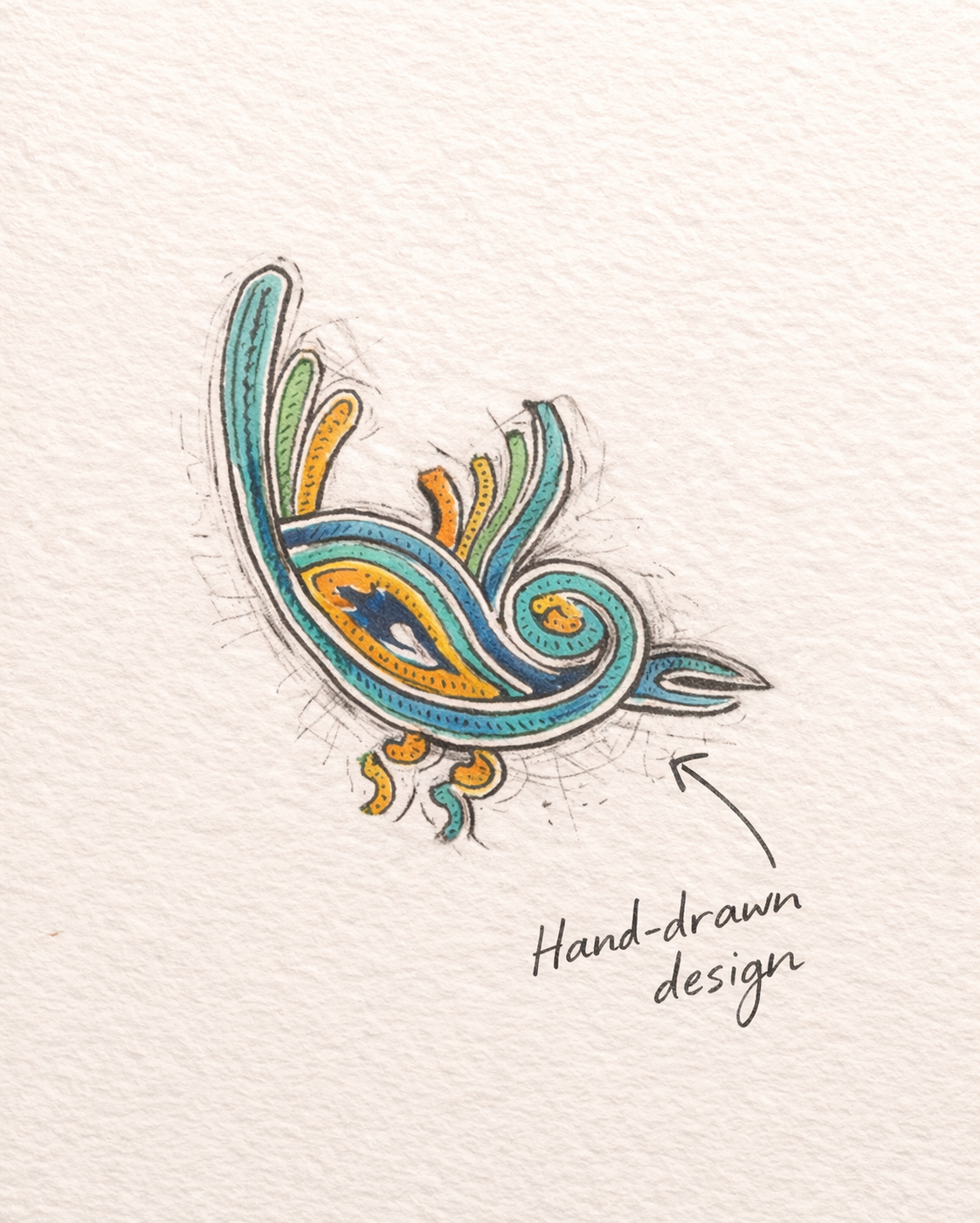 Hand-drawn Shui embroidery sketch